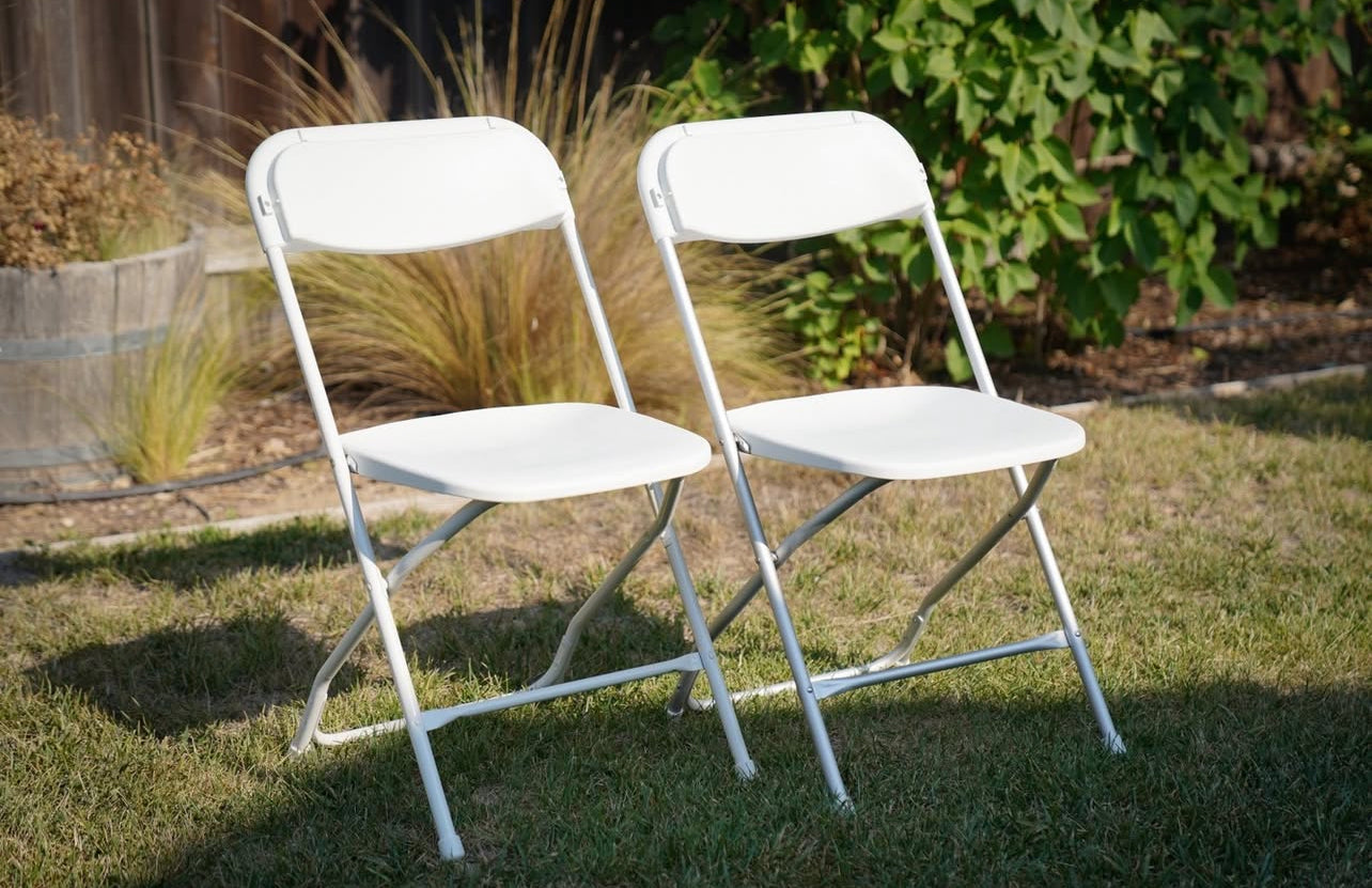 Plastic Folding Chair Rental- White