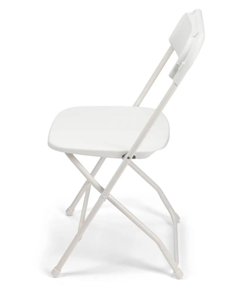 Plastic Folding Chair Rental- White