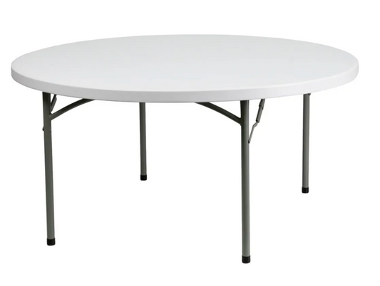 60'' Round Plastic Folding Table Rental
